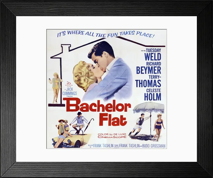 Framed Print : BACHELOR FLAT, US poster art, from left: Tuesday Weld, Richard Beymer, 1962, TM & Copyright 20th Century Fox Film Corp. All rights reserved / Courtesy: Everett Collection
