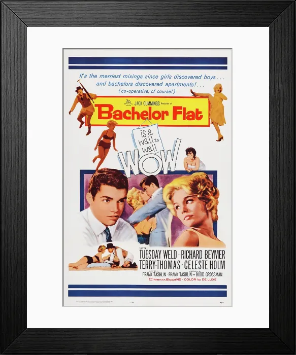 Framed Print : BACHELOR FLAT, US poster art, from left: Richard Beymer, Tuesday Weld, 1962, TM & Copyright 20th Century Fox Film Corp. All rights reserved / Courtesy: Everett Collection