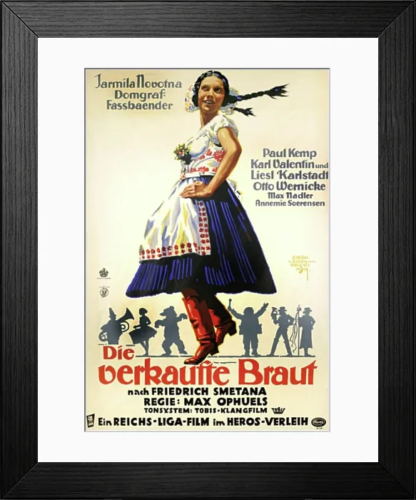 Framed Print : THE BARTERED BRIDE, (aka DIE VERKAUFTE BRAUT), Jarmila Novotna on German poster art, 1932 Framed Print : THE BARTERED BRIDE, (aka DIE VERKAUFTE BRAUT), Jarmila Novotna on German poster art, 1932
