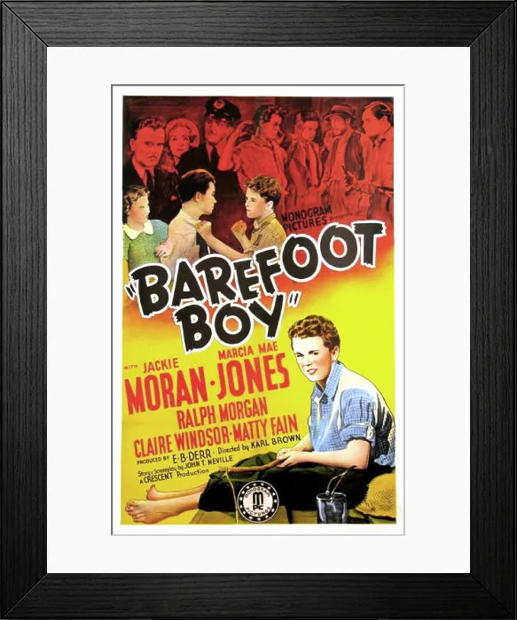 Framed Print : BAREFOOT BOY, US poster, Jackie Moran, 1938