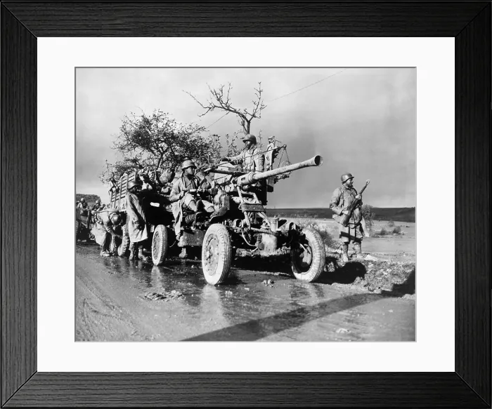 Framed Print : African American artillery unit in Belgium, Nov. 9, 1944. Shortage of combat soldiers caused the U.S