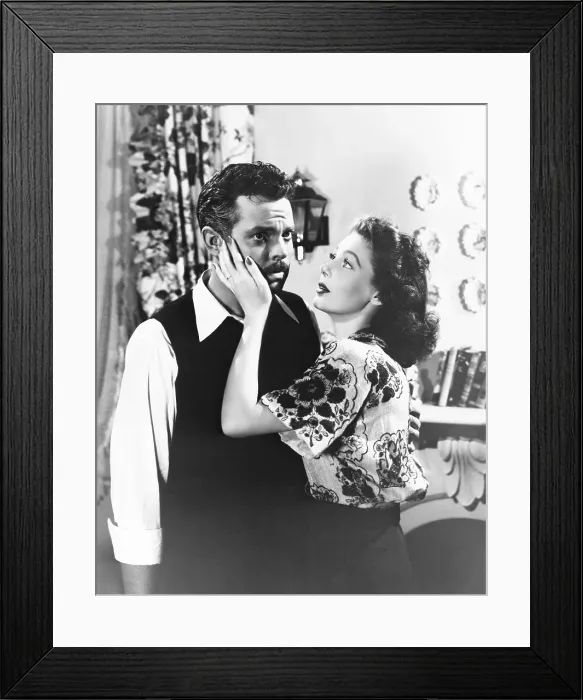 Framed Print : THE STRANGER, from left: Orson Welles, Loretta Young, 1946