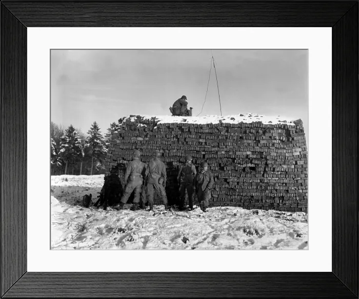 Framed Print : U.S. radar equipment on a pile of bricks during the Battle of the Bulge. It was used to guide supply planes to Bastogne, which was under a German siege. Dec Framed Print : U.S. radar equipment on a pile of bricks during the Battle of the Bulge. It was used to guide supply planes to Bastogne, which was under a German siege. Dec