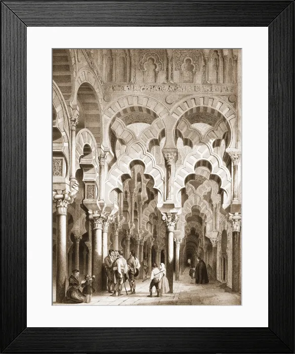 Framed Print : PEREZ VILLAAMIL, Jenaro (1807-1854). Espana artistica y monumental. 1842 - 1850. Cordoba. Mozarabic chapel of the cathedral (mosque of Cordoba). Drawing; Litography. SPAIN