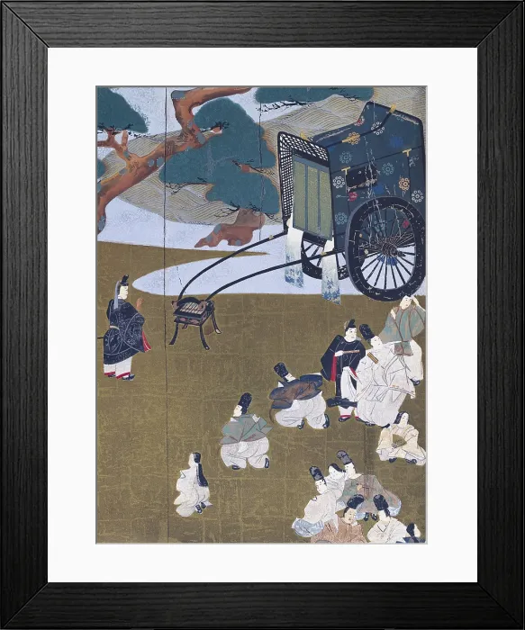 Framed Print : Tawaraya Sotatsu (17th c.). Carriage of Prince Genji. Illustration from the book 'Genji Monogatari Emaki' (The Tale of Genji) by Murasaki Shikibu. Japanese art Framed Print : Tawaraya Sotatsu (17th c.). Carriage of Prince Genji. Illustration from the book 'Genji Monogatari Emaki' (The Tale of Genji) by Murasaki Shikibu. Japanese art