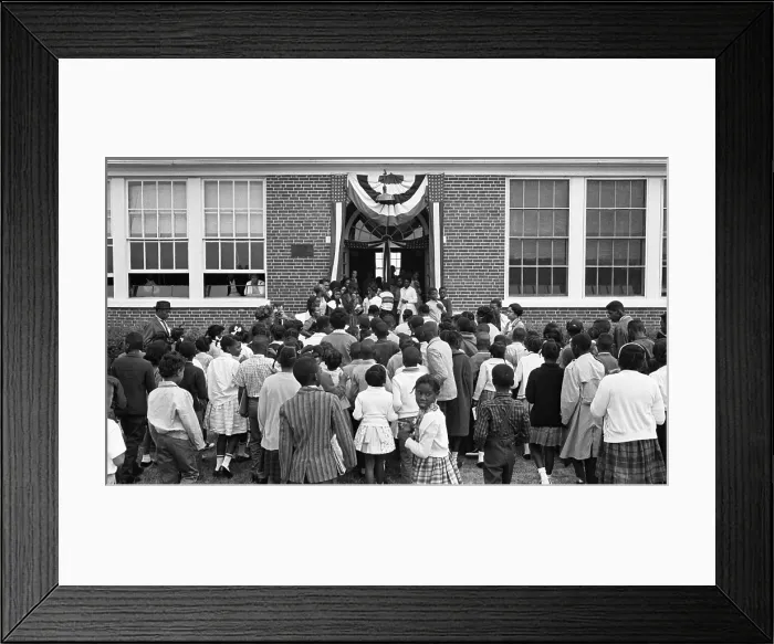 Framed Print : African American children entering the Mary E. Branch School in Farmville, Prince Edward County, Virginia on Sept. 16. 1963