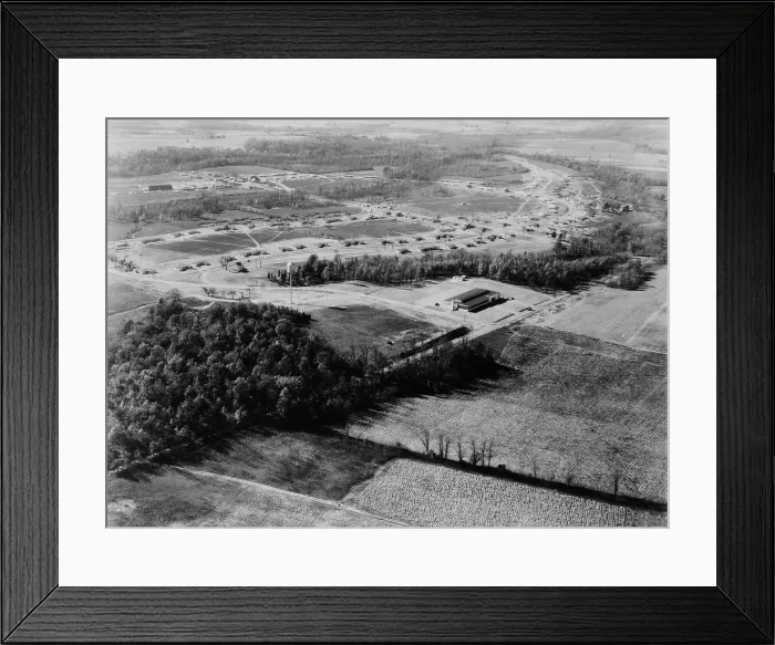 Framed Print : Aerial view of Jersey Homesteads, was one of ninety-nine communities created by New Deal programs Framed Print : Aerial view of Jersey Homesteads, was one of ninety-nine communities created by New Deal programs