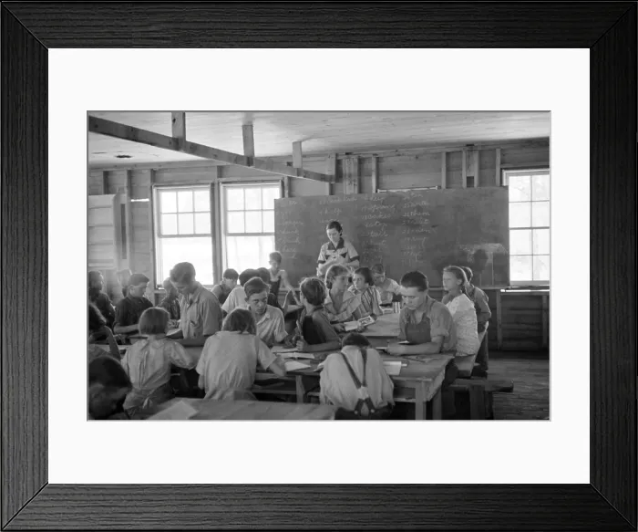 Framed Print : One room school at the Skyline Farms project