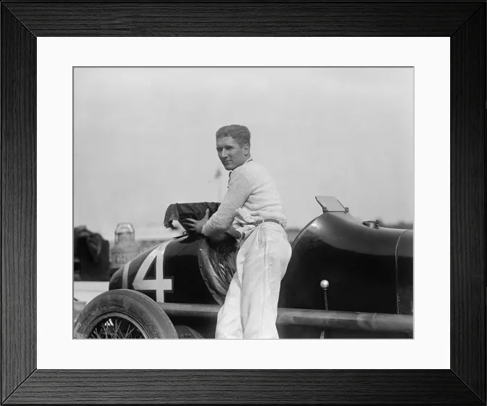 Framed Print : Bob McDonogh won the 250 mile Baltimore - Washington Speedway race, Oct 26, 1925. McDonogh was the No. 4 ranked driver of the AAA (American Auto Association) in 1925