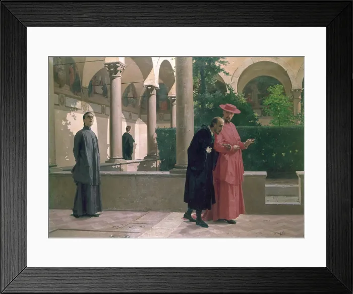 Framed Print : Torquato Tasso and Cardinal Aldobrandini Cinzio to the convent of S Framed Print : Torquato Tasso and Cardinal Aldobrandini Cinzio to the convent of S