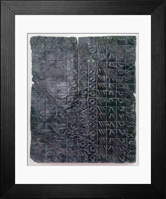 Framed Print : Votive plaque with inscription venetic language, 4th Century b.C. bronze - Italy, Veneto, Este, National Atestino Museum. Whole artwork view