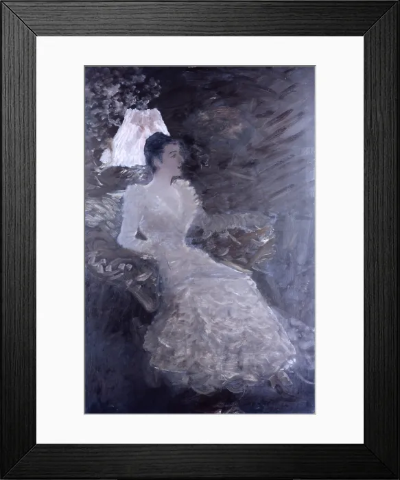 Framed Print : Mrs De Nittis, by Giuseppe De Nittis, 19th Century - Italy, Puglia, Barletta, Giuseppe De Nittis Collection. Whole artwork view
