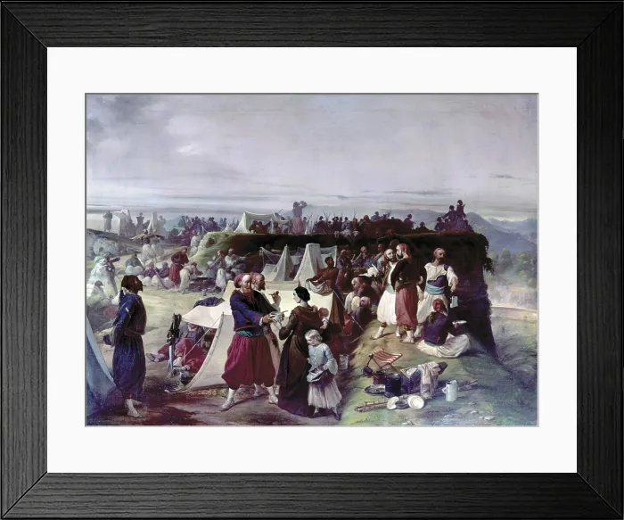 Framed Print : Zouaves Camp on the Sidelines of Brescia (Accampamento di zuavi sugli spalti di Brescia), by Luigi Campini, 1860, 19th Century, oil on canvas, 115, 5 cm x 85, 5, cm - Italy Framed Print : Zouaves Camp on the Sidelines of Brescia (Accampamento di zuavi sugli spalti di Brescia), by Luigi Campini, 1860, 19th Century, oil on canvas, 115, 5 cm x 85, 5, cm - Italy