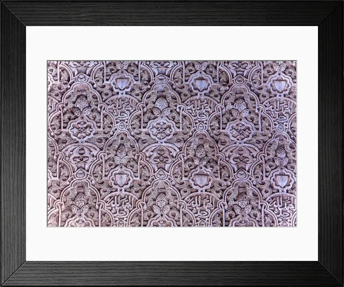 Framed Print : Alhambra. SPAIN. Granada. Alhambra. Nazari Palace. Palace of the Lions.Hall of Dos Hermanas. Detail of decoration stucco. Hispano-Moresque art. Nasrid dynasty. Architecture Framed Print : Alhambra. SPAIN. Granada. Alhambra. Nazari Palace. Palace of the Lions.Hall of Dos Hermanas. Detail of decoration stucco. Hispano-Moresque art. Nasrid dynasty. Architecture