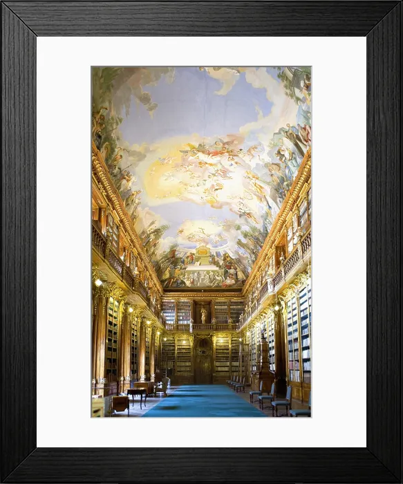 Framed Print : CZECH Rep.. Prague. Strahov Monastery, founded in 1143. Philosophical Hall of the Library with paintings from 1794. Classicism
