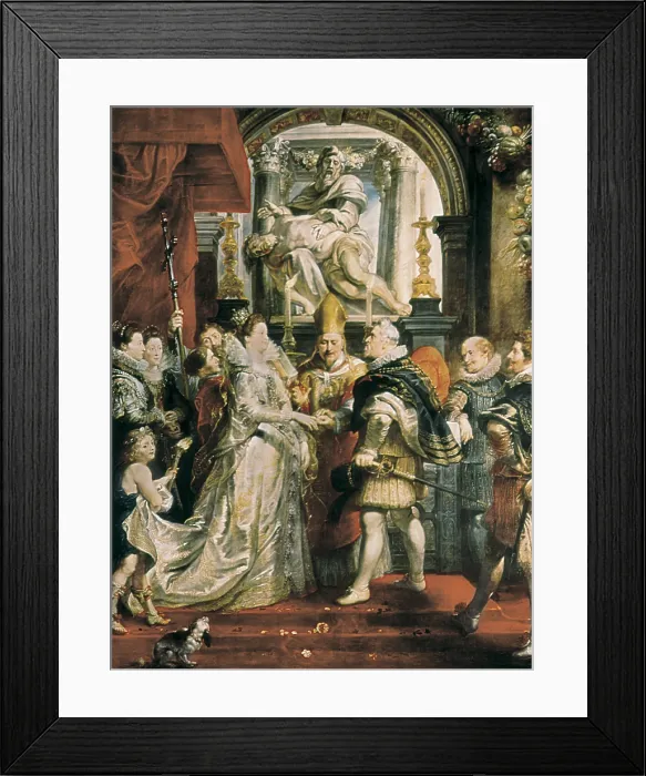 Framed Print : RUBENS, Peter Paul (1577-1640). The Proxy Marriage of Marie de Medici and Henri IV, 5th October 1600. 1621 - 1625. Scene of the wedding held in Florence Framed Print : RUBENS, Peter Paul (1577-1640). The Proxy Marriage of Marie de Medici and Henri IV, 5th October 1600. 1621 - 1625. Scene of the wedding held in Florence
