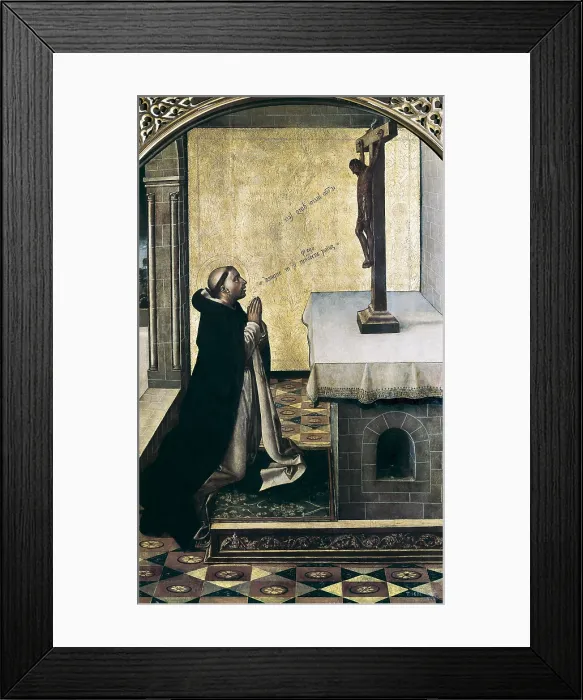 Framed Print : BERRUGUETE, Pedro (1450-1504). Saint Peter Martyr at Prayer. 1490s. Renaissance art. Oil on wood. SPAIN. Madrid. Prado Museum Framed Print : BERRUGUETE, Pedro (1450-1504). Saint Peter Martyr at Prayer. 1490s. Renaissance art. Oil on wood. SPAIN. Madrid. Prado Museum