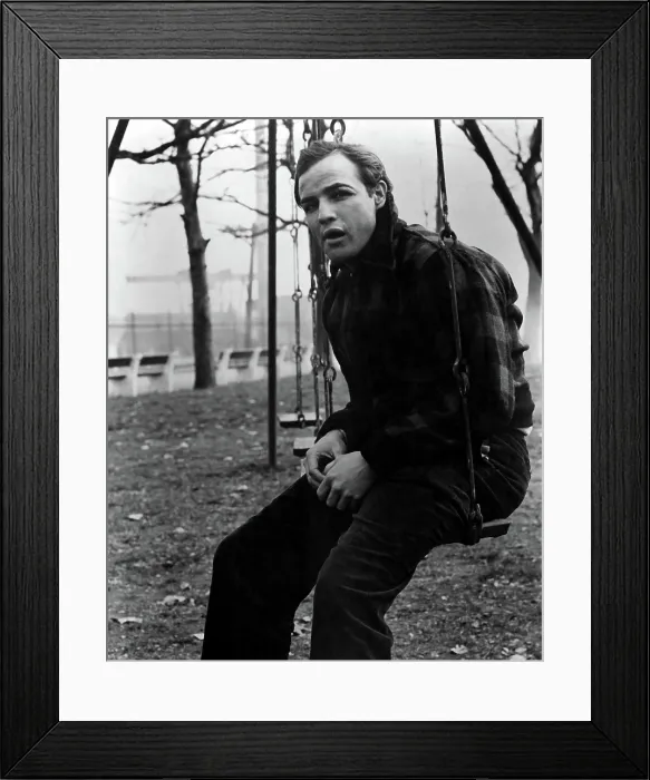 Framed Print : ON THE WATERFRONT, Marlon Brando, 1954, swing