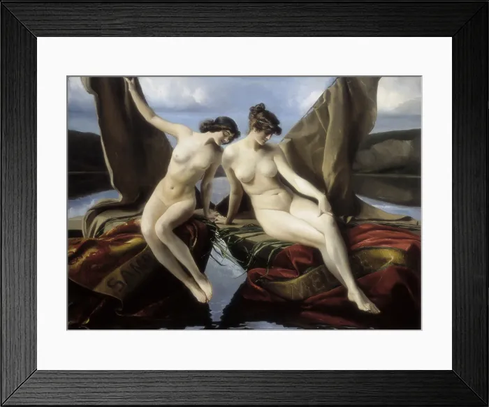 Framed Print : DE LALAING, Jacques, Comte (1858-1917). Sambre and Meuse. 19th c. Oil on canvas. BELGIUM. Tournai. Fine Arts Museum
