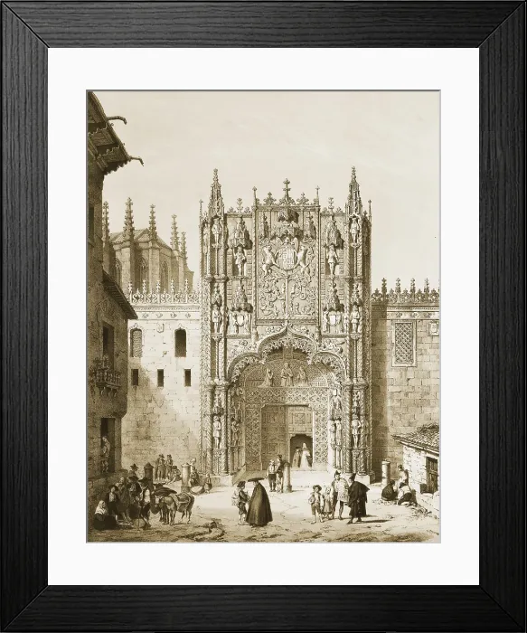 Framed Print : PEREZ VILLAAMIL, Jenaro (1807-1854). Espana artistica y monumental. 1842 - 1850. Portico of the Colegio de San Gregorio (Plateresque)