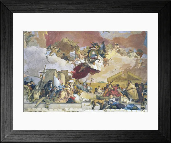 Framed Print : TIEPOLO, Giovanni Battista (1696-1770). Allegory of Europe. 1750 - 1753. GERMANY. WUrzburg. Royal Palace Framed Print : TIEPOLO, Giovanni Battista (1696-1770). Allegory of Europe. 1750 - 1753. GERMANY. WUrzburg. Royal Palace