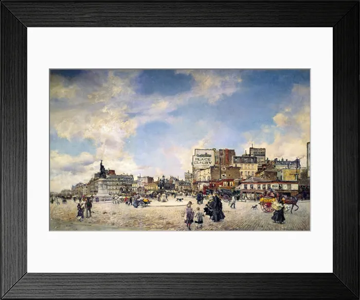 Framed Print : Clichy Palace in Paris (Place Clichy a Parigi), by Giovanni Boldini, 1874, 19th century, oil on canvas, 60 x 98 cm - Private collection. Whole artwork view Framed Print : Clichy Palace in Paris (Place Clichy a Parigi), by Giovanni Boldini, 1874, 19th century, oil on canvas, 60 x 98 cm - Private collection. Whole artwork view
