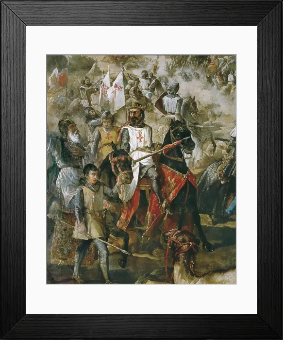 Framed Print : VAN HALEN, Francisco de Paula (1810-1887). Battle of Las Navas de Tolosa. 1864. Detail of 'The Battle of Navas de Tolosa', with Alfonso VIII of Castile. Romanticism