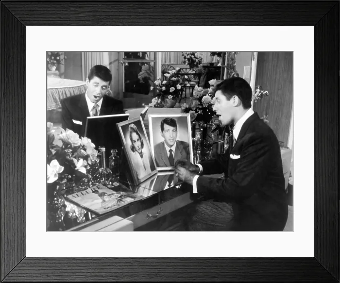 Framed Print : LIVING IT UP, from left: Janet Leigh (in photo), Dean Martin (in photo), Jerry Lewis, 1954 Framed Print : LIVING IT UP, from left: Janet Leigh (in photo), Dean Martin (in photo), Jerry Lewis, 1954