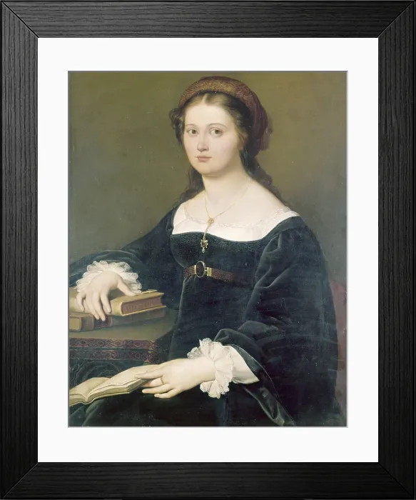 Framed Print : Portrait of Constance Perticari, by Filippo Agricola, 1821, 19th Century, oil on canvas, 91 x 71, 8 cm - Italy, Lazio, Rome, National Gallery of Modern Art. Whole artwork view Framed Print : Portrait of Constance Perticari, by Filippo Agricola, 1821, 19th Century, oil on canvas, 91 x 71, 8 cm - Italy, Lazio, Rome, National Gallery of Modern Art. Whole artwork view