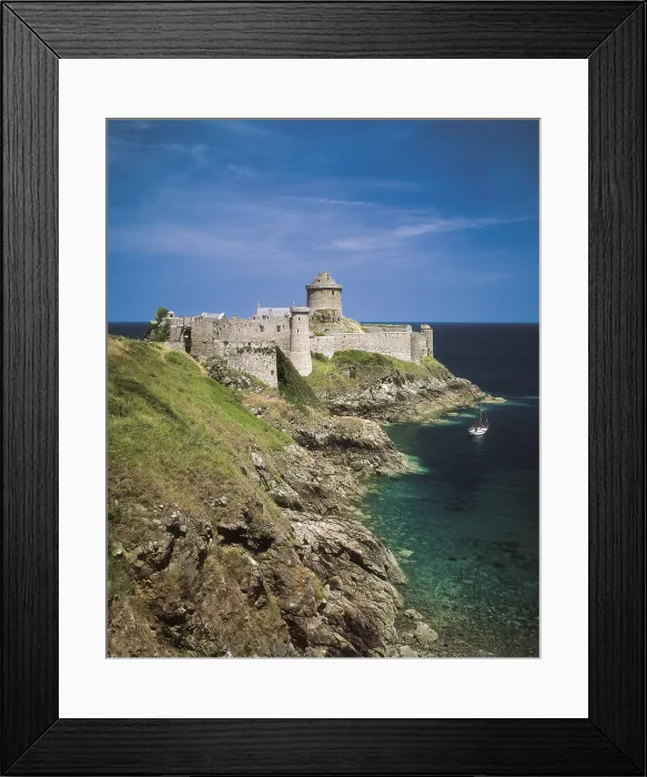 Framed Print : FRANCE. BRITTANY. COTES D'ARMOR. Fort La Latte (13th-14th c.), located on the rock of Cape Frhel. - J. Bedmar / Iberfoto / Everett Collection (211288)**US SALES ONLY**
