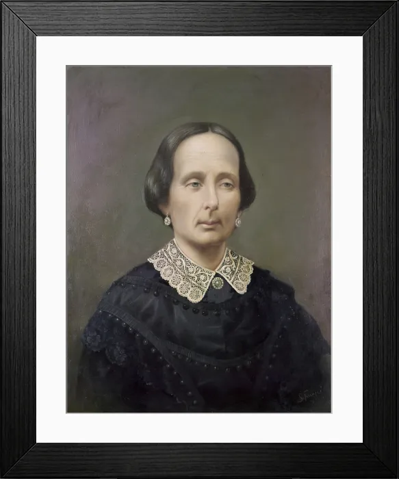 Framed Print : Paolina Leopardi, by S. Ferrazzi, 19th Century, oil on canvas - Italy, Marche, Recanati, Leopardi Palace. Whole artwork view