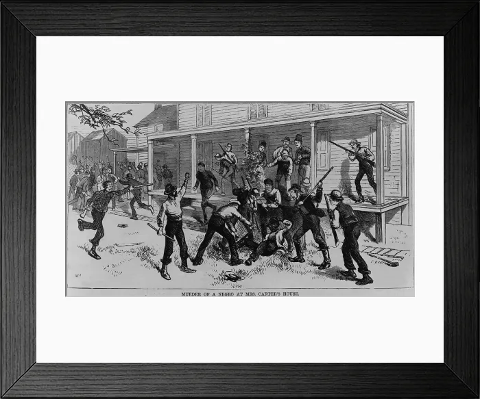 Framed Print : Irish laborers killing an African American worker in Patenburg, New Jersey, October 1872