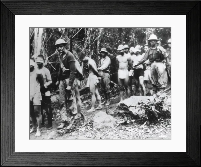 Framed Print : Japanese prisoners in western Bataan, in the custody of U.S. and Filippino soldiers Framed Print : Japanese prisoners in western Bataan, in the custody of U.S. and Filippino soldiers