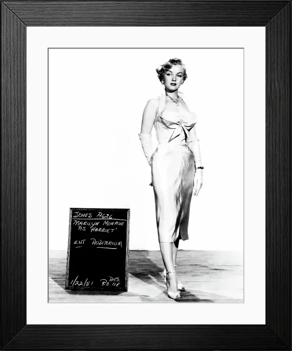 Framed Print : AS YOUNG AS YOU FEEL, Marilyn Monroe, wardrobe test for a dress by Renie, January 22, 1951, TM and Copyright 20th Century Fox Film Corp