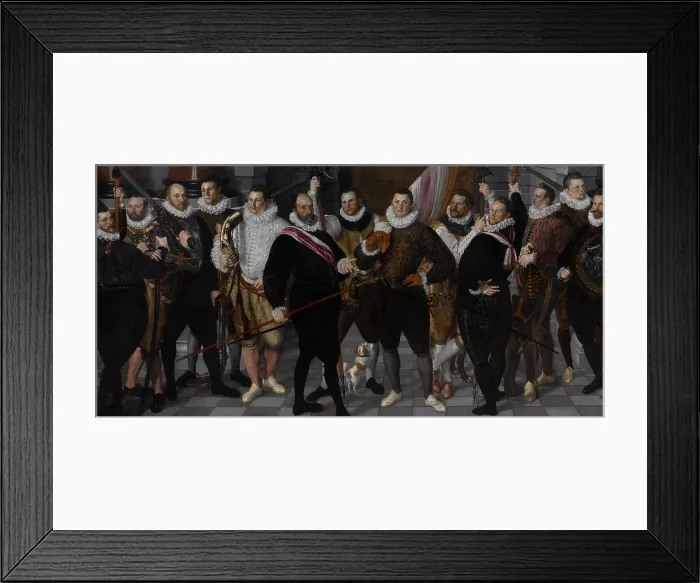 Framed Print : Company of Captain Dirck Rosecrans and Lieutenant Pauw, by Cornelis Ketel, 1588, Dutch oil painting. Thirteen officers of the Amsterdam militia