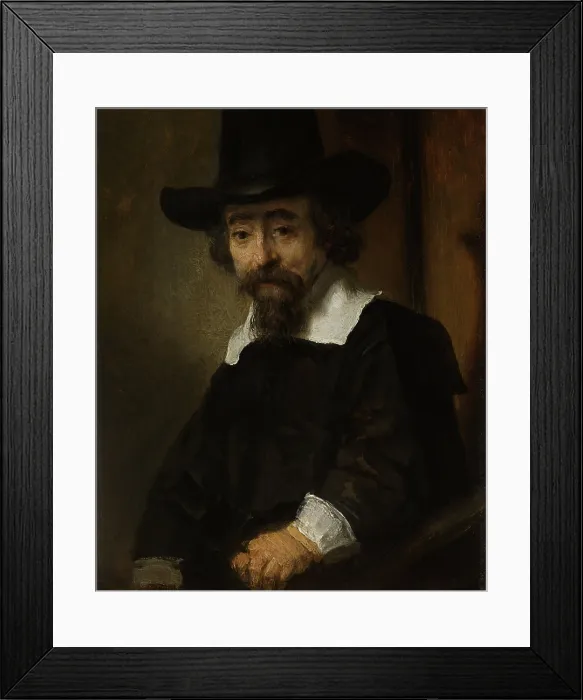 Framed Print : Portrait of a Man, thought to be Dr. Ephraim Bueno, by Rembrandt, 1645, Dutch painting, oil on panel Framed Print : Portrait of a Man, thought to be Dr. Ephraim Bueno, by Rembrandt, 1645, Dutch painting, oil on panel