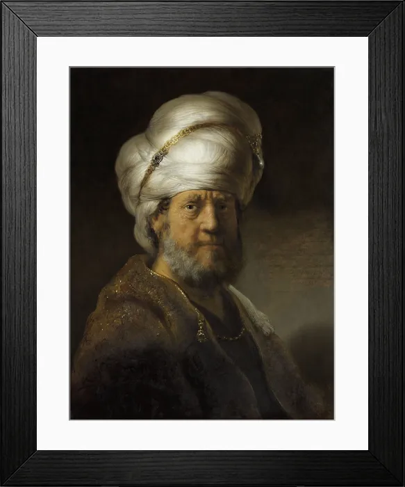 Framed Print : Man in Oriental Dress, by Rembrandt van Rijn, 1635, Dutch painting, oil on panel Framed Print : Man in Oriental Dress, by Rembrandt van Rijn, 1635, Dutch painting, oil on panel