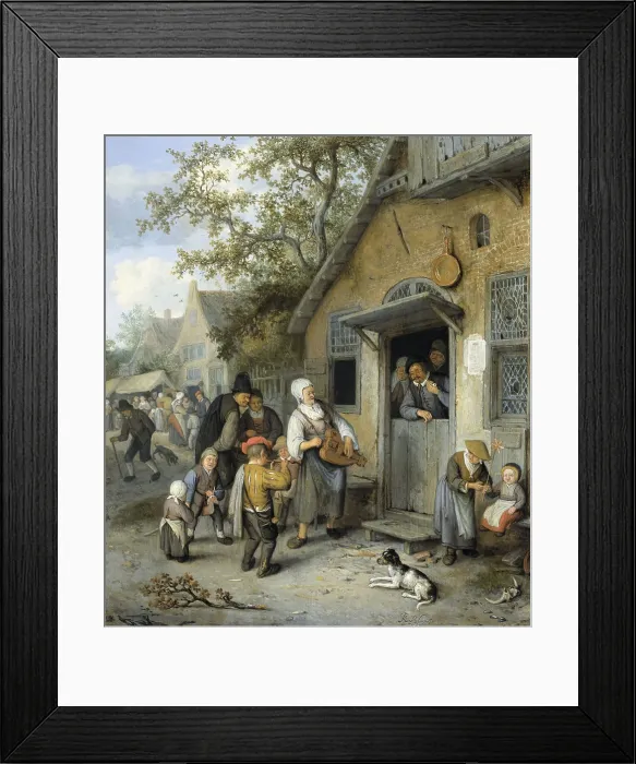 Framed Print : Country Kermis, Cornelis Dusart, 1680-1704, Dutch painting, oil on panel