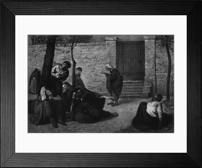 Framed Print : L'Hospice de la Salpe^triere, where mentally ill patients were freed of chains and restraints of earlier brutal treatments, at the famous French insane asylum Framed Print : L'Hospice de la Salpe^triere, where mentally ill patients were freed of chains and restraints of earlier brutal treatments, at the famous French insane asylum