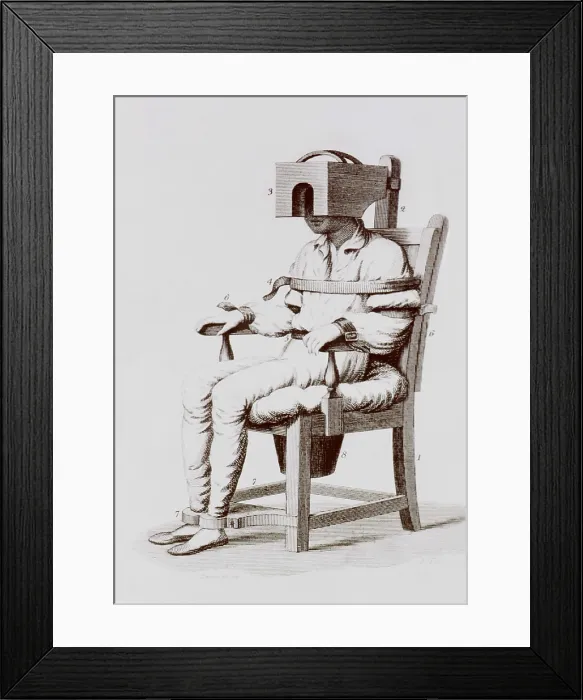 Framed Print : The tranquilizing chair of Benjamin Rush Framed Print : The tranquilizing chair of Benjamin Rush
