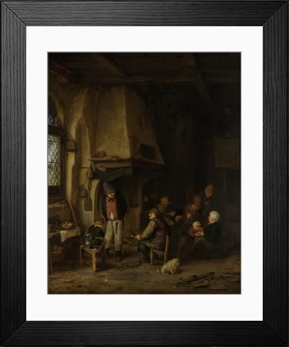 Framed Print : Peasants in an Interior, by Adriaen van Ostade, 1661, Dutch painting, oil on copper