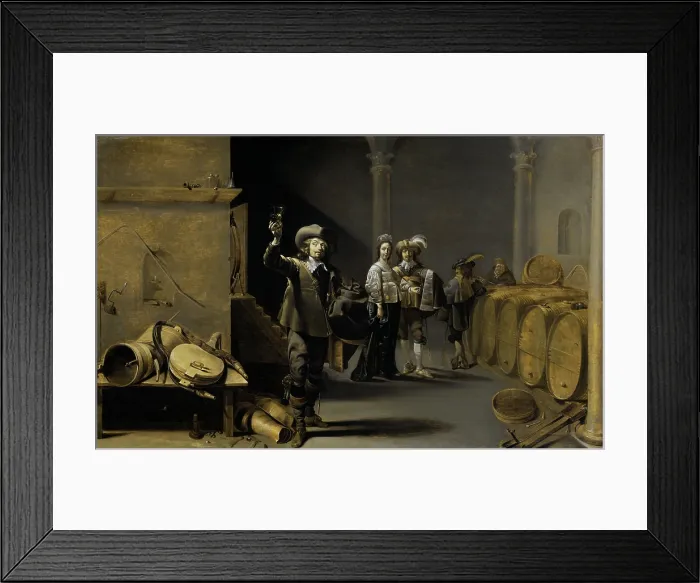 Framed Print : The Wine Connoisseurs, by Jacob Duck, 1640-42, Dutch painting, oil on panel