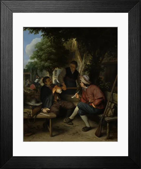 Framed Print : Travelers at Rest, by Adriaen van Ostade, 1671, Dutch painting, oil on panel