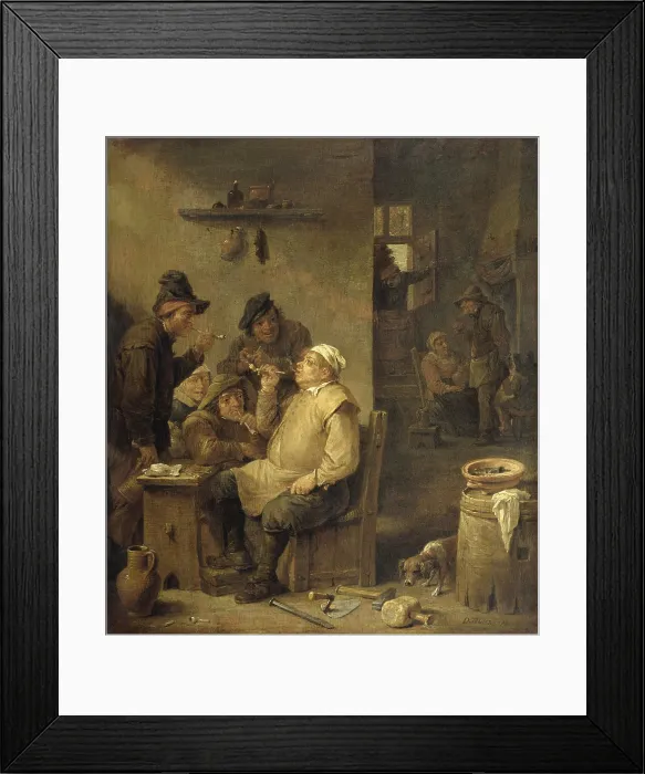 Framed Print : Bricklayer Smoking a Pipe, by David Teniers (II), 1630-60, Flemish painting, oil on panel
