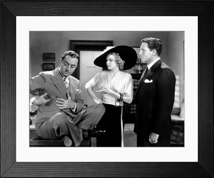 Framed Print : LIBELED LADY, from left, William Powell, Jean Harlow, Spencer Tracy, 1936