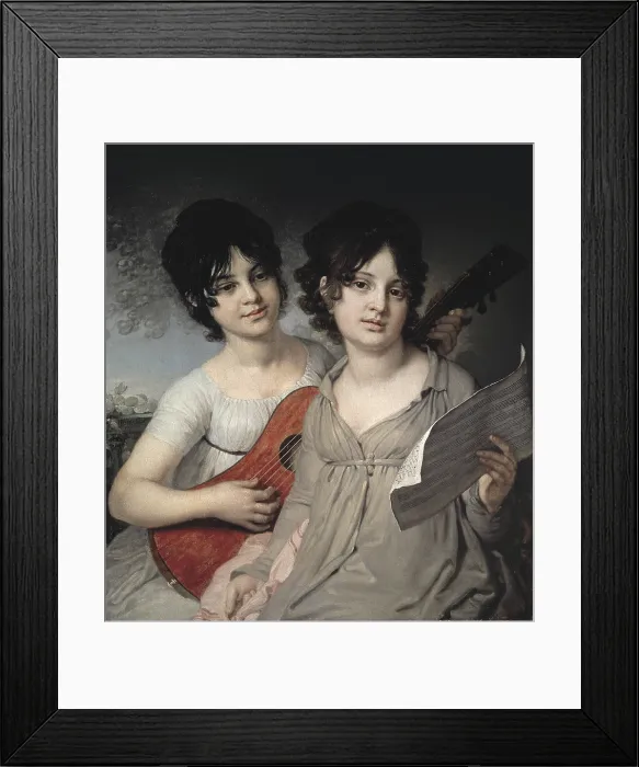 Framed Print : BOROVIKOVSKI, Vladimir Loukitch (1757-1825). Portrait of Princess A. G. Gagarina and V. G. Gagarina. 1802. Romanticism. Oil on canvas. RUSSIA. Moscow. Tretyakov Gallery