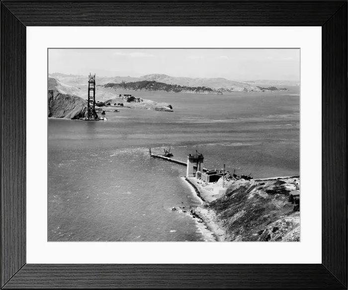 Framed Print : Early stage of Golden Gate Bridge construction, July 16, 1934. (BSLOC_2013_8_188) Framed Print : Early stage of Golden Gate Bridge construction, July 16, 1934. (BSLOC_2013_8_188)