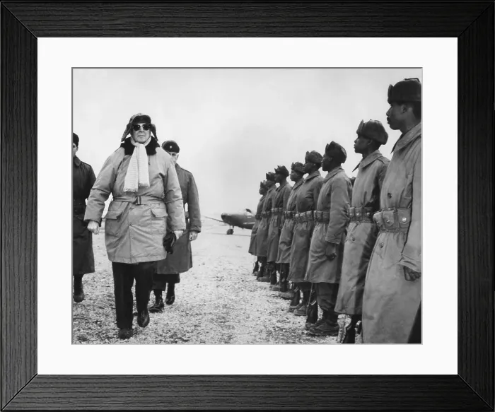 Framed Print : General Douglas MacArthur on an inspection tour of the South Korean Forces. Feb. 21, 1951. Korean War, 1950-53. (BSLOC_2014_11_134) Framed Print : General Douglas MacArthur on an inspection tour of the South Korean Forces. Feb. 21, 1951. Korean War, 1950-53. (BSLOC_2014_11_134)