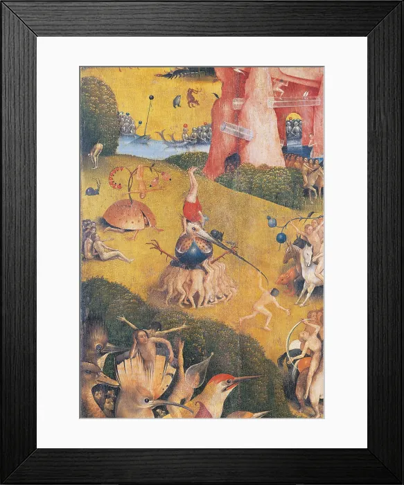 Framed Print : The Garden of Earthly Delights, by Van Aeken Joren Anthoniszoon known as Bosch Hieronymus, 16th Century, 1503 -1504, oil on panel, cm 220 x 195 - Spain, Comunidad de Madrid