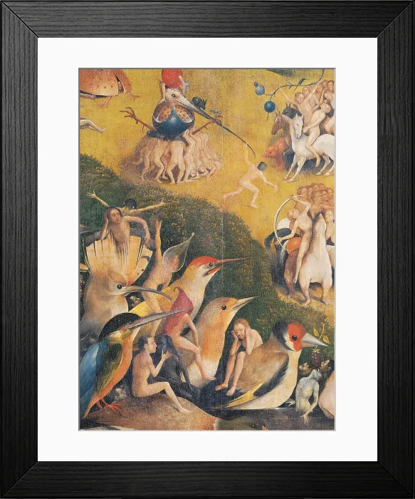 Framed Print : The Garden of Earthly Delights, by Van Aeken Joren Anthoniszoon known as Bosch Hieronymus, 16th Century, 1503 -1504, oil on panel, cm 220 x 195 - Spain, Comunidad de Madrid
